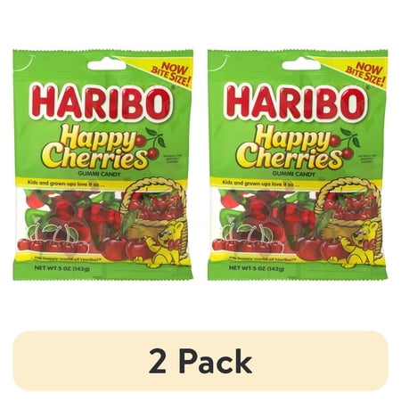 (2 pack) Haribo Happy Cherries Gummi Candies, 5 Oz.