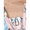 thumbnail image 4 of ZAXARRA Easter Infant Girls Romper Dot Rabbit Print Square Neck Fly Sleeve Ruffles Backless Baby Bodysuits with Bow Headband, 4 of 9