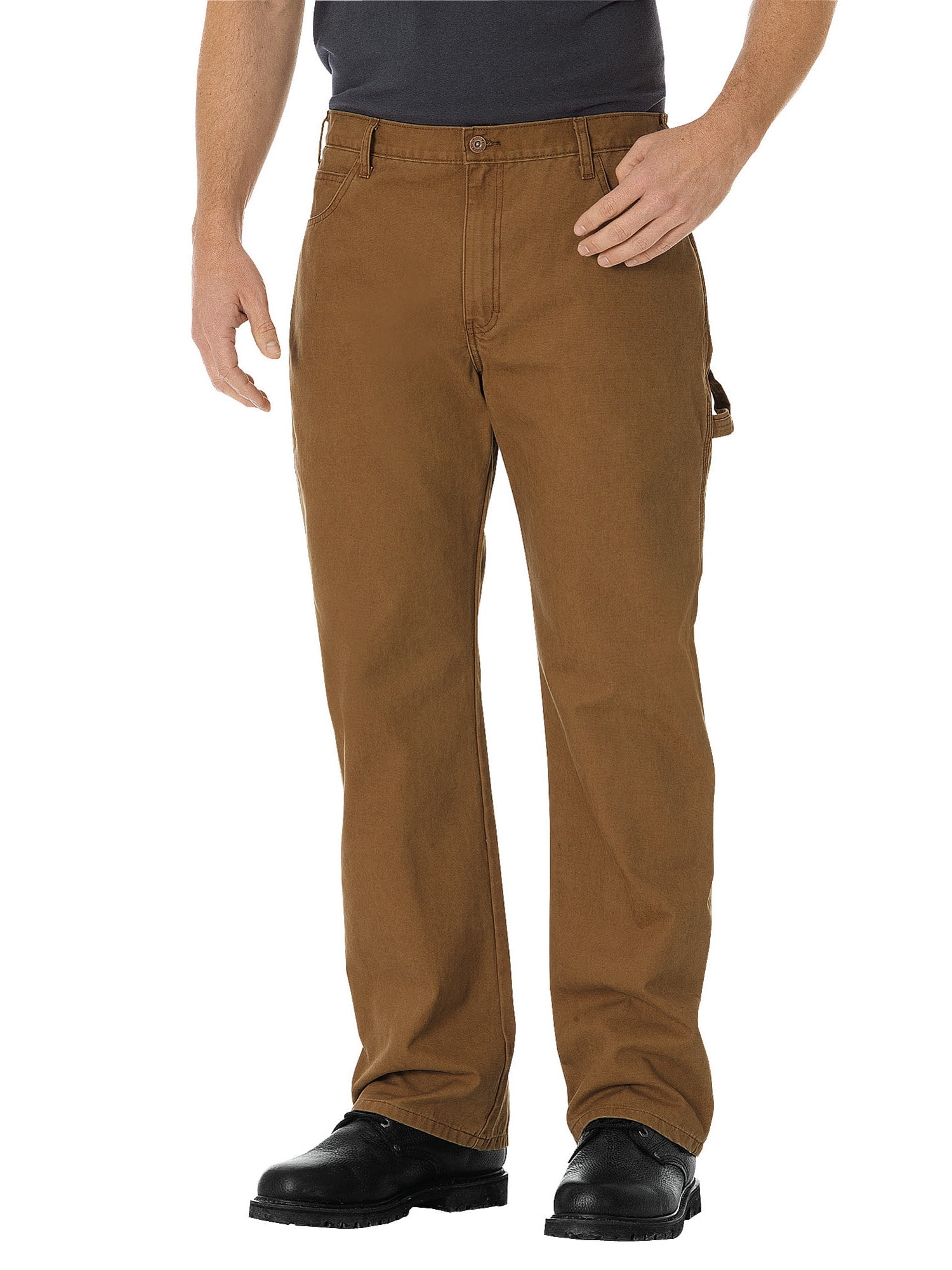 Mens Relaxed Fit Straight-Leg Duck Carpenter Jean Denim Work Pants with Pockets