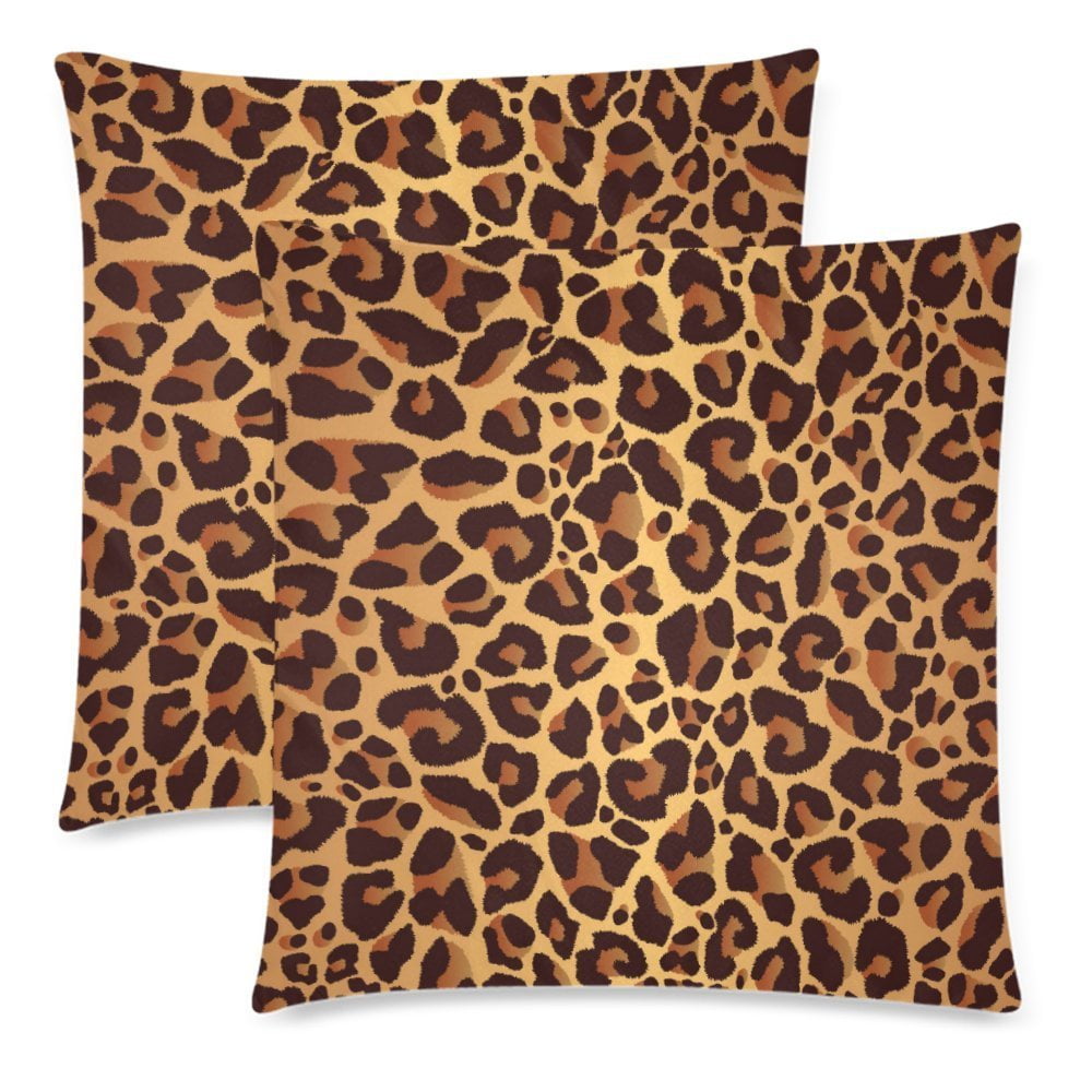 YKCG Animal Print Pillowcase Protector 18x18 Twin Sides, Leopard Print