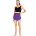 thumbnail image 3 of WBQ Women Running Short,Elastic High Waistband with Drawstring Casual Gym Shorts for Workout Yoga Fitness Sports Shorts Athletic Shorts Plain Lounge Short Pants,Short Sweatpants,S-4XL Purple, 3 of 9
