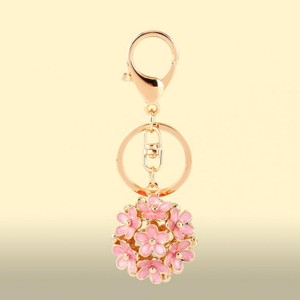 Llavero lindo de la flor del diamante artificial con Colgante con dije de rosa Llavero colorido monedero de flores para Bolso Monedero Coche Regalo Cinco Colores Decoración Ecomeon no