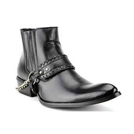- Alberto Fellini Men's Western 5 Belt & Chain Tall Biker Boots