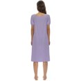 thumbnail image 5 of Baywell Womens Sleepwear Short Sleeve Nightgown Soft Sleepshirt Pleated Nightshirt Square Neck Casual Loungewear Purple S-2XL, 5 of 6