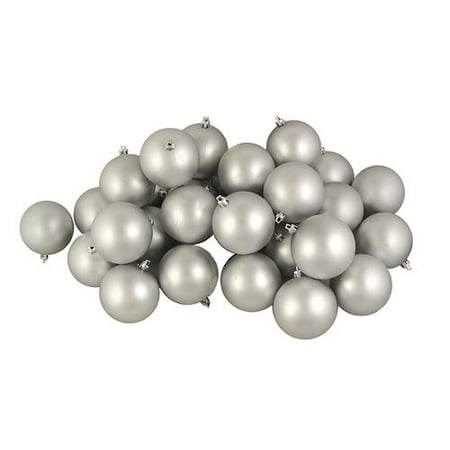 60ct Matte Silver Splendor Shatterproof Christmas Ball Ornaments 2.5" (60mm)