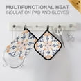 thumbnail image 4 of Yayeee Oven Mitts and Pot Holder Set of 2 Heat Resistant Kitchen Gloves Baking Hot Pad, Colorful Abstract Pattern, 4 of 5