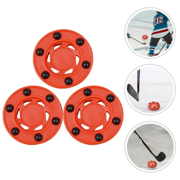 HORIALENCE 3pcs Street Hockey Balls Bulk Red PVC Low Friction Glide for Teams