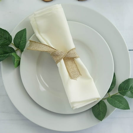 

Efavormart Pack of 5 Premium IVORY 20 x 20 Washable Polyester Napkins Great for Wedding Party Restaurant Dinner Parties