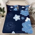 thumbnail image 2 of Manfei Retro Flowers Queen Sheet Sets,Vintage Floral Flat Sheet,Modern Aesthetic Artwork Queen Fitted Sheet For Men Women,Super Cozy Room Decor,4pcs, 2 of 7