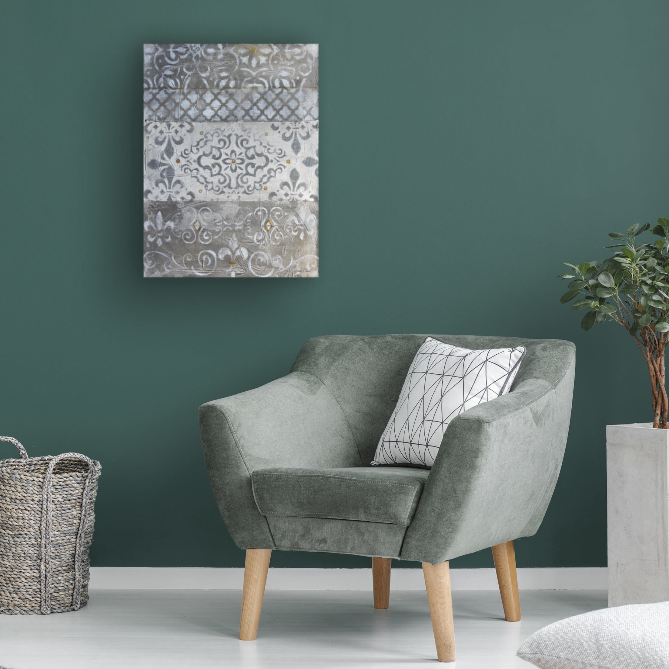 Canvas Wall Art - Jean Plout 'Abstract Lace D' Wall Art for Living Room, Bedroom, or Office Décor by Trademark Fine Art - 35 x 47 Inches
