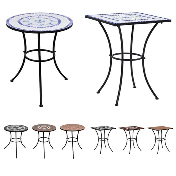 vidaXL Bistro Table Outdoor Side Table Garden Patio Porch Mosaic Table Ceramic