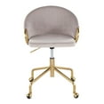 thumbnail image 5 of Indoor Home Office Furniture Claire Contemporary, Glam Task Chair In Gold Metal And Silver Velvet, 5 of 7