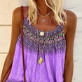 thumbnail image 2 of Camiseta sin mangas con cuello redondo y tirantes finos para mujer, camiseta sin mangas con estampado informal holgada de verano para trabajo de oficina, color morado XL, 2 of 5