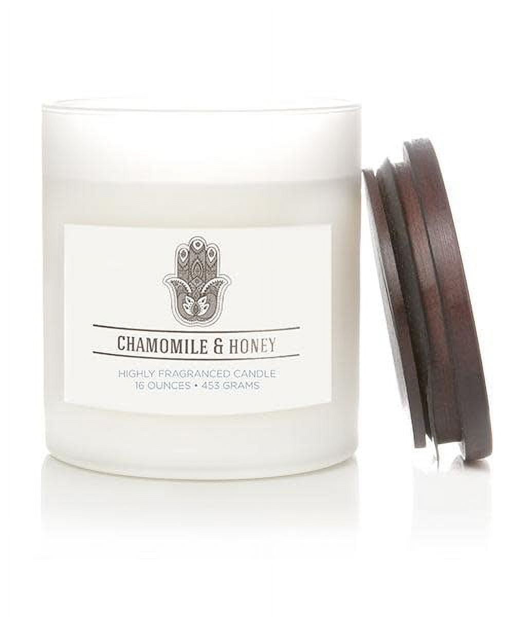 Colonial Candle Chamomile & Honey 16 oz Aromatherappy Candle, White