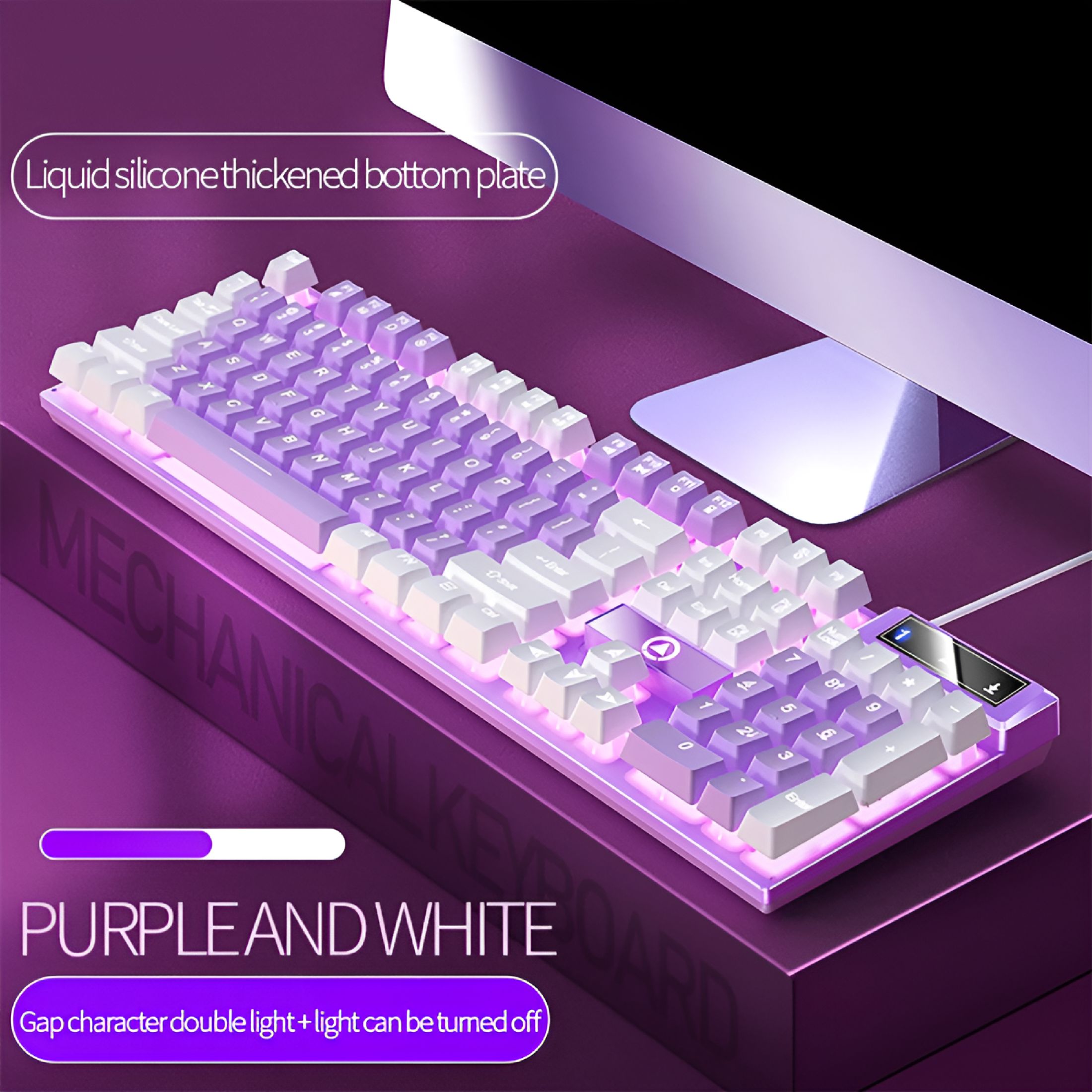 GJX 2026 New Wired Floating Gaming Keyboard Light Up Usb Mechanical Keyboard Hand Feeling Rgb Backlit Keyboard Gaming Accessories Portable Computer Keyboards