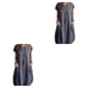 thumbnail image 1 of Qarigey Vestido de mujer Color sólido Reemplazo suelto Casual Cuello Doble bolsillo Moda Niñas Vestidos de mujer Ropa Type10 NO10, 1 of 6