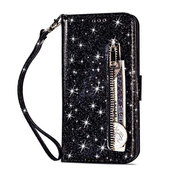 Fashion Zipper Flip Wallet Glitter Leather Phone Case For  Google Pixel 10 Pro XL 9/9Pro 9A 8A 7A 8 Pro 9 Pro XL 7PRO 6A Card Slots Protective Cover