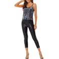 thumbnail image 3 of INSPIRE CHIC Women's Sequin Spaghetti Strap Crop Camisole Tank Tops L Multicolor, 3 of 7