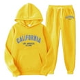 thumbnail image 1 of Men's Suits Plus Size Casual Long Sleeved Printed Tracksuit Hoodie 2 Piece Set for Active, 1 of 2