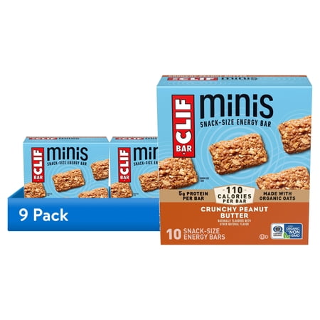 (9 pack) CLIF BAR Minis Crunchy Peanut Butter Flavor Snack-Size Energy Bars, 10ct