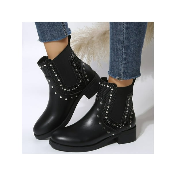 Ladies studded cheap chelsea boots