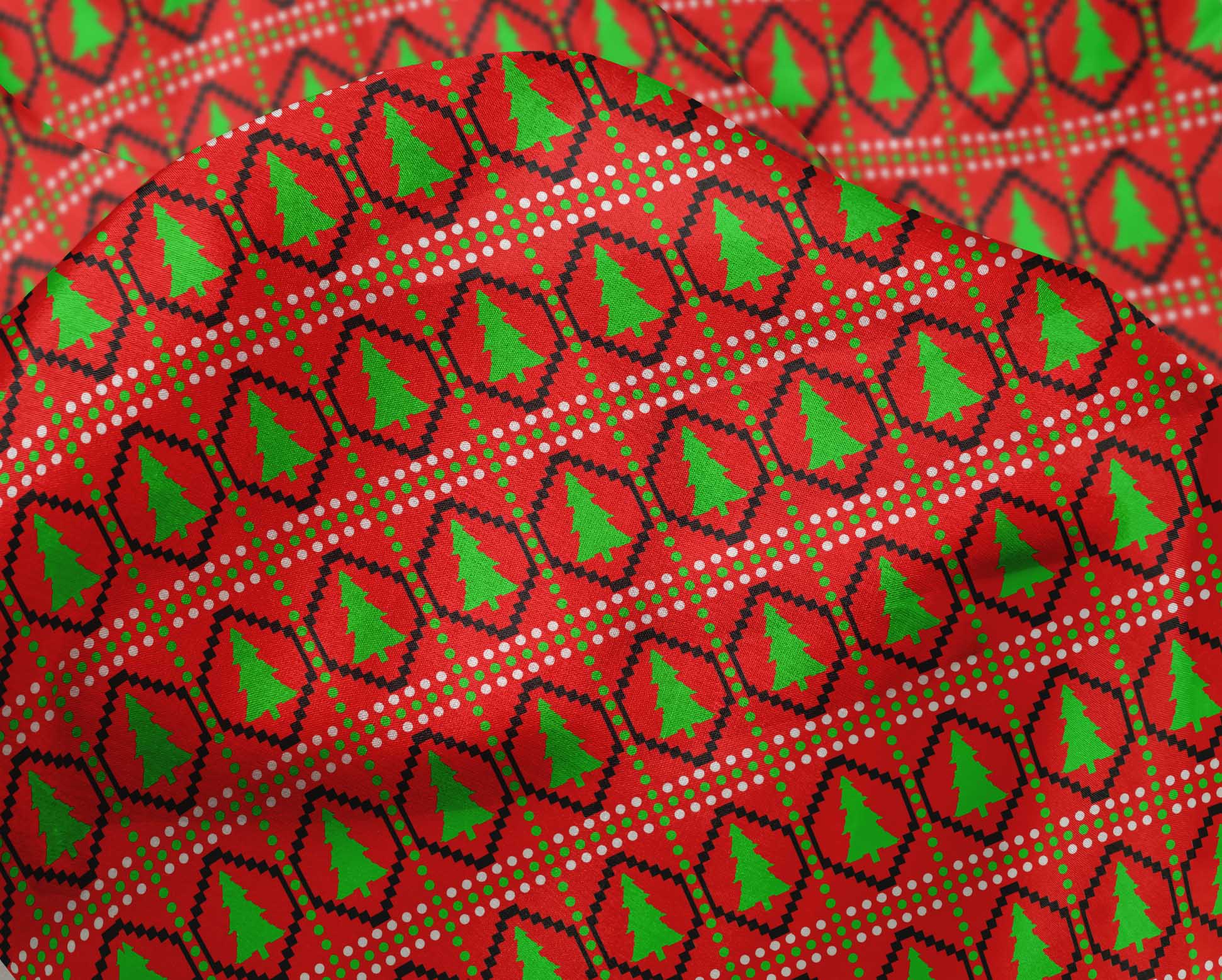 oneOone Silk Tabby Red Fabric Merry Christmas Fabric For Sewing Printed Craft Fabric By The Yard 42 Inch Wide
