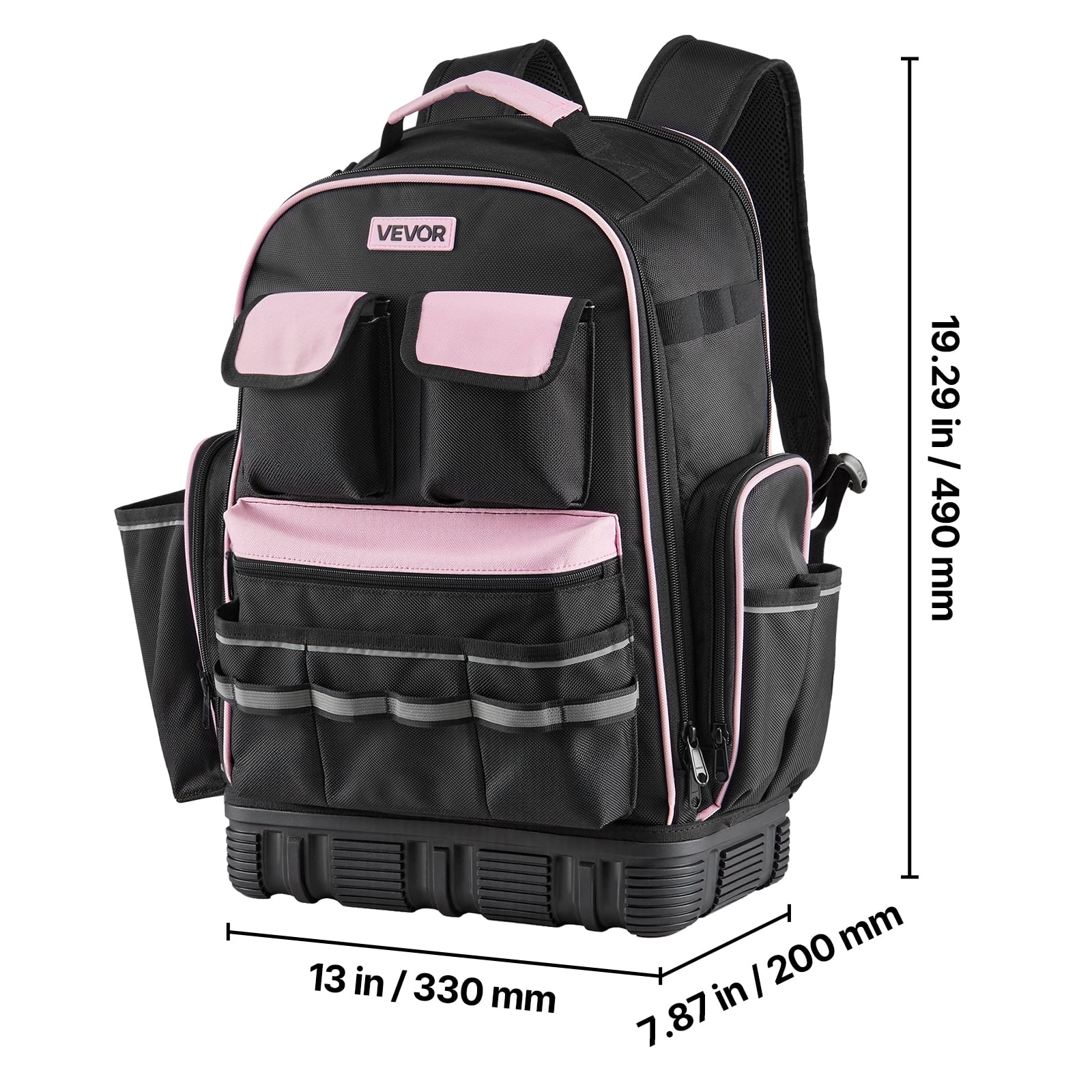 VEVOR Tool Backpack, 56 Pockets, Heavy-duty Tools Storage Organizer Work Bags with Laptop Compartment & Molded Base, Electrician Jobsite Backpack for Electrician, Repairman, and HVAC Techs