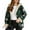 Dark Green, variant on Fall Jackets For Women Fleece Lined Plaid Shacket Fashion Long Sleeve Zipper Flannel Hooded Lightweight Jacket