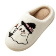 thumbnail image 6 of Cute Ghost Slippers For Women Halloween House Shoes Soft Fuzzy Indoor Sliders Warm Winter Holiday Bedroom Footwear Gift, 6 of 8