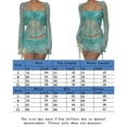 thumbnail image 2 of Suéteres De Punto Bra Top Cardigan Minifalda Señoras Y2k Estilo Lace Up Beach Outfit Kuymtek  lago azul T S para Mujer, 2 of 9
