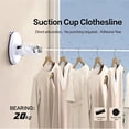 thumbnail image 4 of Retractable Suction Cup Clothesline | 5 Meter Outdoor & Indoor Drying Line | Punch-Free Installation for Balcony, Bathroom & RV | White or Black Plastic, 4 of 6