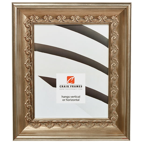 Craig Frames Arqadia, 24x36 inch Picture Frame, Gothic Brushed Silver