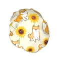 thumbnail image 2 of Balery Shiba Inu Dog And Sunflower Shower Caps, Double Layer Waterproof Shower Cap, Double Layers Reusable Shower Cap With Soft Comfortable For Long Thick Hair Soft Bath Shower Hair Caps, 2 of 9