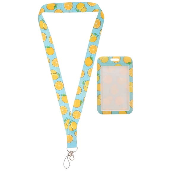 2 Count Lemon Id Badge Card Holder Neck Lanyard Certificate with Versatile