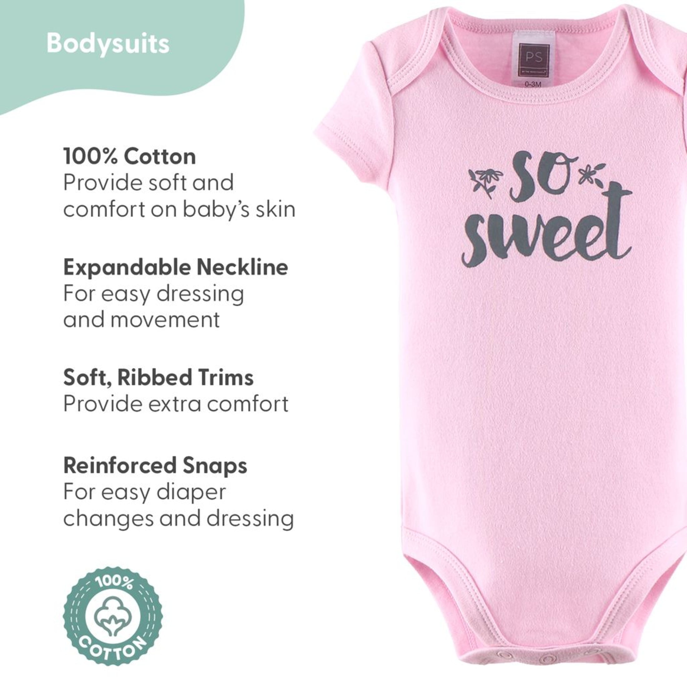 The Peanutshell Newborn Layette Gift Set for Baby Girls, 23 Essential Pieces, Pink Floral Love, 0-3 Months