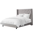 thumbnail image 3 of CorLiving Fairfield Fabric Tufted Wingback King Bed with Slats in Gray, 3 of 10
