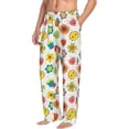 thumbnail image 2 of Uemuo Cartoon Flowers Pattern Men's Wide Leg Palazzo Lounge Pants with Pockets Light Weight Loose Comfy Casual Pajama Pants-Medium, 2 of 9