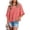 Pink, variant on JFGHDG Women's Casual Crewneck Batwing Half Sleeve Top Loose Fit Boxy Tee with High-Low Hem Bell Sleeve Black 3XL