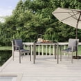 thumbnail image 1 of vidaXL 3 Piece Garden Dining Set with Cushions Grey Poly Rattan, 1 of 5