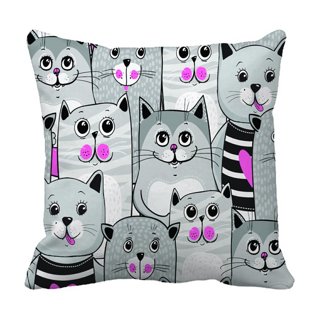 ABPHQTO Cute Cats Funda de almohada colorida Funda de almohada Protector de almohada Cama 50x50 cm