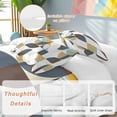 thumbnail image 2 of 3 Piece Brown Teal Beige Geometric Duvet Cover Set Full Size,Microfiber Comforter/Quilt Cover with Corner Ties and 2 Pillowcases,Middle Century Modern Abstract Art Soft Bedding with Zipper Closure, 2 of 8