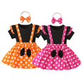 thumbnail image 3 of Hiijoy Infant Girls Outfits Short Sleeve T Shirt Polka Dot Suspender Skirt Headband, Sizes 18-24M, 3 of 3