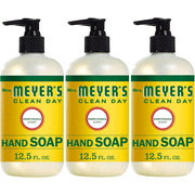 Mrs. Meyer's Clean Day Liquid Hand Soap, Cruelty Free and Biodegradable Hand Wash Formula Made with Essential Oils, Honeysuckle Scent, 12.5 oz - Pack of 3