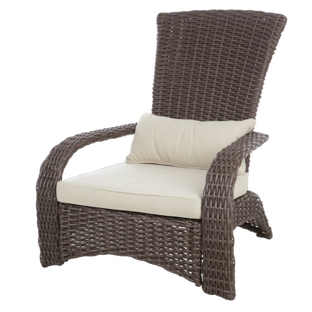 Balkene Home Deluxe Coconino Resin Wicker Outdoor Adirondack Chair In Mocha Com - Tall Back Wicker Patio Chairs
