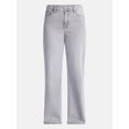 thumbnail image 5 of No Boundaries High Rise Baggy Wide Leg Jeans, 34'' Inseam, Women's and Women's Plus, Sizes XXS-4X, 5 of 5