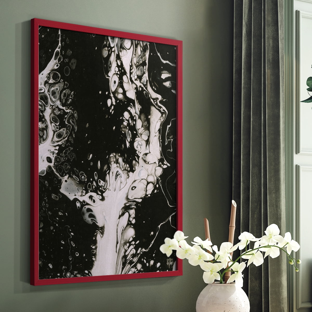 C37 Framed Print in Red Solid Wood Framed Print No Nail Hanging