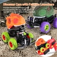 thumbnail image 4 of FiGoal 2 Pack Dinosaur Cars with Toy Gun Ejecting Friction Powered Dino Car Transforming Dinosaur Toys Car Gifts for Boys Girls Toddlers Kids, 4 of 7
