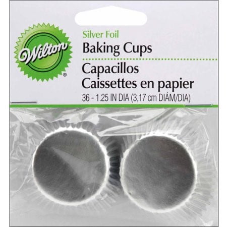 mini cupcake liners silver
