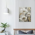thumbnail image 3 of Creowell  White Flower Canvas Wall Art Blooming Floral Canvas Wall Decor Abstract Flowers Pictures Modern Artwork for Living Room Bedroom Bathroom 16x20 Inch, 3 of 3