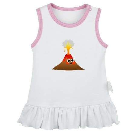 

Nature Volcano Pattern Dresses For Baby Newborn Babies Skirts Infant Princess Dress 0-24M Kids Graphic Clothes (White Sleeveless Dresses 12-18 Months)